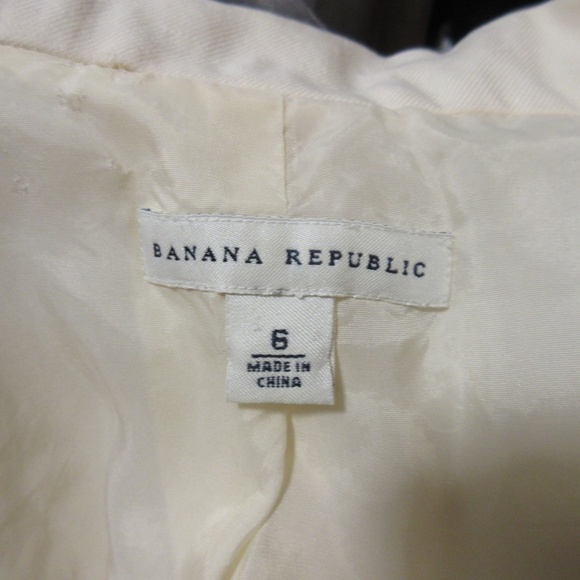 Banana Republic Womens Blazer Jacket 6 Silk Wool Cream Off-White Preppy Academia - Picture 7 of 8